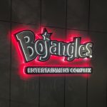 Bojangles LED sign in red. Bojangles Entertainment Complex