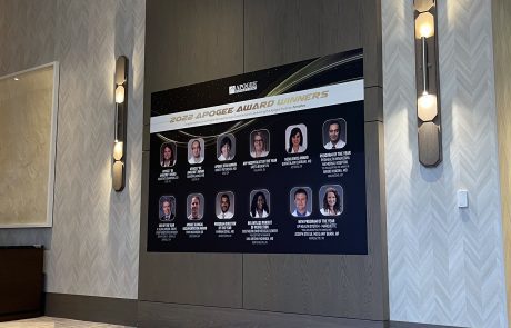 Graphic Wall Decal with doctors headshots. 2022 Apogee Award Winners.