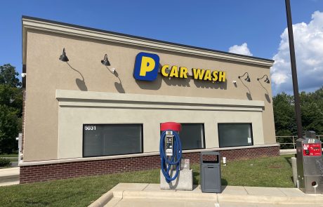 large outdoor LED carwash business sign