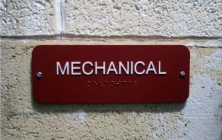 ada signs, custom mechanical room wall plaque with braille by Element 4 Signs & Graphics