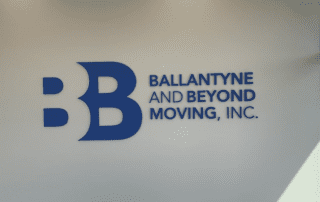 signs and graphics company Charlotte NC, custom 3D lobby sign for Ballantyne and Beyond Moving Inc